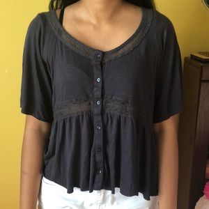 Black embroidered top